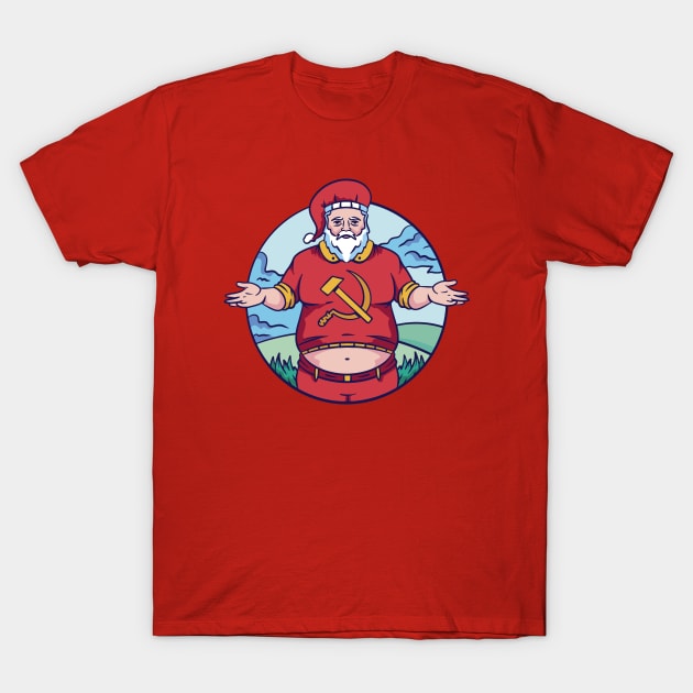 Funny Vintage Cartoon Commie Santa T-Shirt by SLAG_Creative